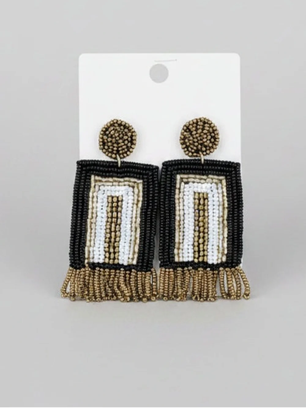 Della Beaded Earrings - Black